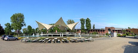 Sternwellenzelt en el Rheinpark Tanzbrunnen, Colonia (1957)