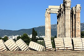West: fallen column