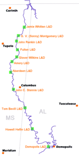 <span class="mw-page-title-main">Tennessee–Tombigbee Waterway</span> Links two major river systems in the United States