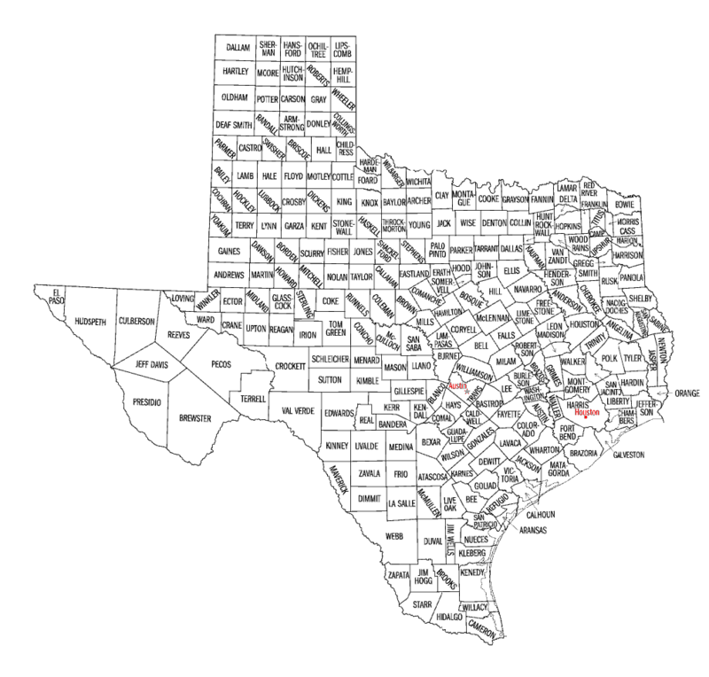 Map Of Countys In Texas File:texas Counties Map.png - Wikipedia