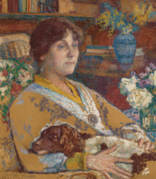 Theo van Rysselberghe, Portrait of Laure Fle, 1913. Oil on board mounted on panel. Theo van Rysselberghe, Portrait of Laure Fle, 1913..png