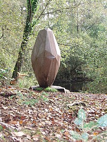 The Gem Stane, one of seven works on the 7stane mountain bike routes, Scotland The Gem Stane at Kirroughtree - geograph.org.uk - 995803.jpg