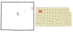 Thomas County Kansas Incorporated and Unincorporated areas Rexford Highlighted.svg
