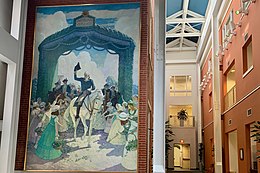Painting by N. C. Wyeth, 1930, in the lobby Thomas Edison State University, Trenton, NJ - N. C. Wyeth painting.jpg