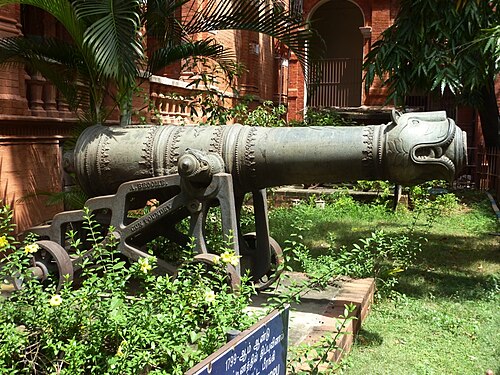 Cannon used by Tipu Sultan's forces at the battle of Seringapatam 1799