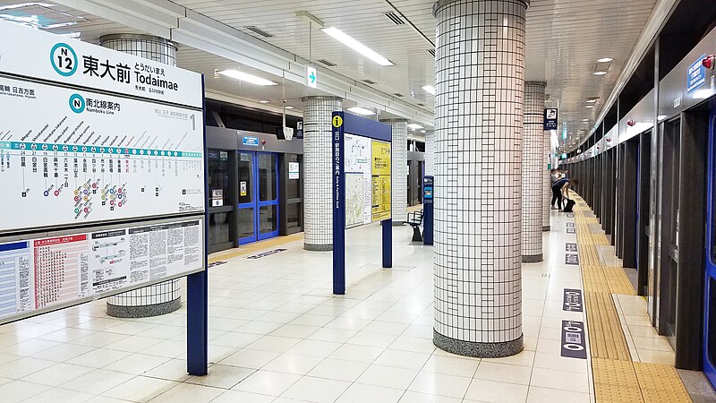 File:TokyoMetro-N12-Todaimae-station-platform-20170921-131221.jpg