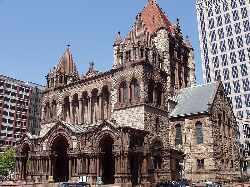 File:Trinity Church, Boston, Massachusetts - front oblique view.JPG