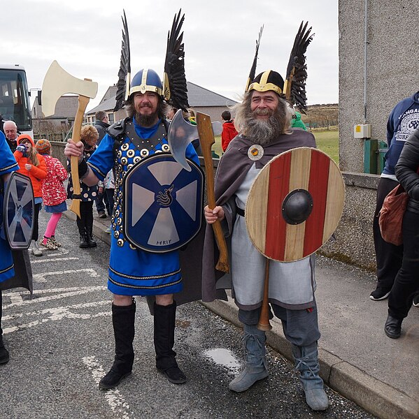 File:Two Guiser Jarls at the Sport Relief Mile, Baltasound - geograph.org.uk - 4870333.jpg