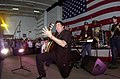 US Navy 030619-N-7027P-002 Actor-Entertainer Wayne Newton from Las Vegas, Nev., performs for the crewmembers during a United Services Organization (USO) show aboard USS Nimitz (CVN 68).jpg