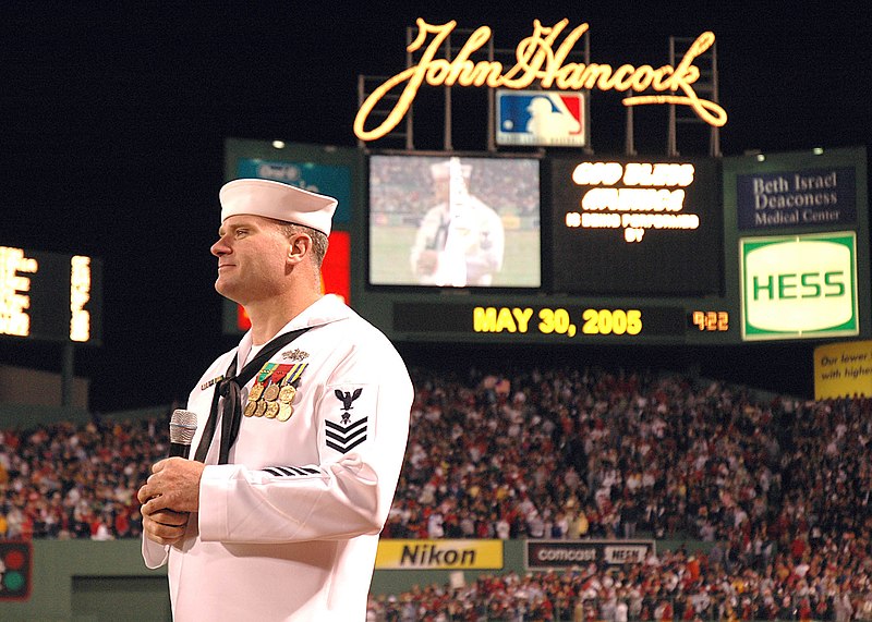 File:US Navy 050530-N-7093B-074 Builder 1st Class Kevin Dougherty, assigned to USS Constitution, prepares to sing God Bless America.jpg