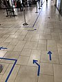 Directional arrows on floor