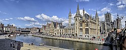 Gezicht op Gent vanaf de Sint-Michielsbrug