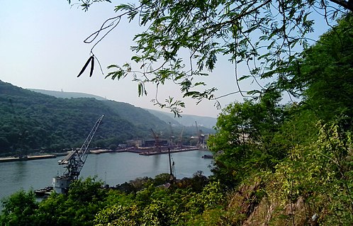Visakhapatnam Port in the Bay of Bengal