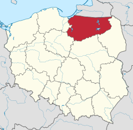 Kaart van Woiwodschap Ermland-Mazurië