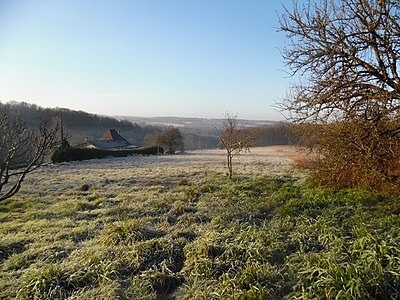 Winterliche Aussicht vom Weiler La Côte nach Südsüdwest