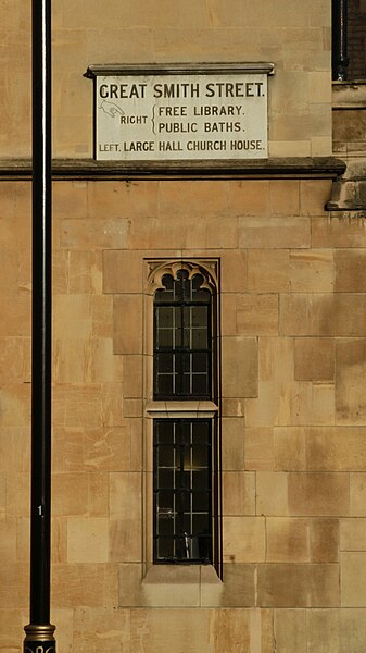 File:Westminster Sanctuary window&sign.jpg
