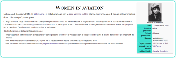 WikiDonne - Women in Aviation editathon