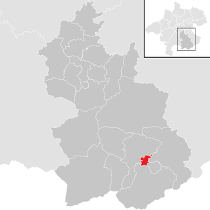 Location of the municipality of Windischgarsten in the Kirchdorf district (clickable map)