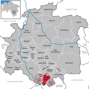 Poziția Winzenburg pe harta districtului Hildesheim