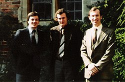 Three of the Young Members' Group at a Club Conference at Chilham Castle, 1980: John R. Pinniger (YMG Chairman), Richard Turnbull and Gregory Lauder-Frost. Young Monday Clubbers.jpg