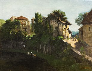 Gustave Courbet Paysage aux lavandières