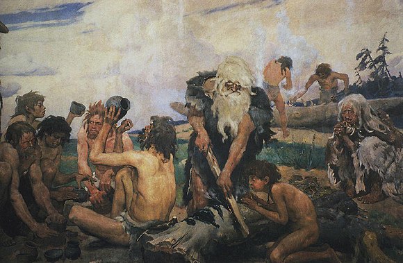 Viktor Vasnetsov's impression of a Paleolithic gathering