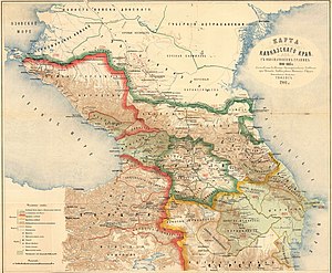 Northern Caucasus in 1810s Karta Kavkazskogo kraia (1801-1813)..jpg