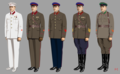 Commissaire de brigade de la VO en veste d'été (depuis 1938), commissaire du régiment (1937-1938), lieutenant principal des unités blindées (depuis 1938), commandant (depuis 1938) VO en veste, lieutenant PV (depuis 1940 .) en une tunique d'été.