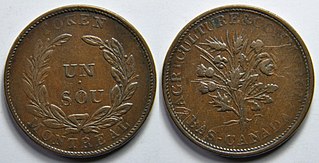 <span class="mw-page-title-main">Bouquet sou</span> Trade coins primarily used in Lower Canada