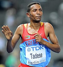 Zersenay Tadese took individual and team bronze medals for Eritrea. 20090817 Zersenay Tadese.jpg