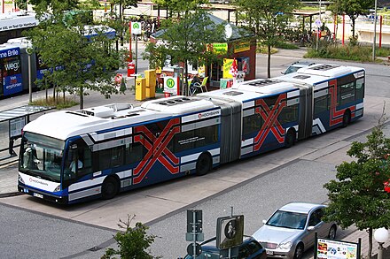 The ultralong "bendybus" operating Metrobus line M5