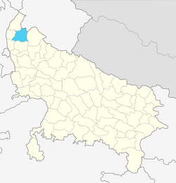 Location of Muzaffarnagar district in Uttar Pradesh