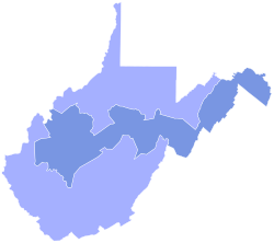 2018 US Senate Election in West Virginia by Congressional District.svg