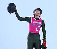 Lauren Macuga beim Super-G-Wettbewerb