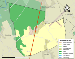 Mappa a colori che mostra l'uso del suolo.