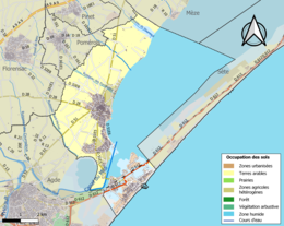 Carte des infrastructures et de l'occupation des sols de la commune en 2018 (CLC).