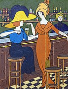 Femmes au café - Georges Gaudion - Musée du Pays rabastinois (Women in cafe)