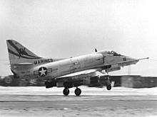 A VMA-224 A-4E takes off from Chu Lai, Vietnam, 24 September 1966. A-4E Skyhawk of VMA-224 takes off from Chu Lai on 24 September 1966 (NNAM.1996.253.5558).jpg