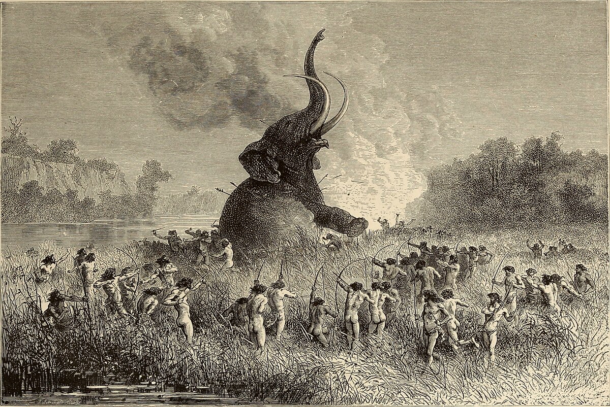 File A Pre Historic Mammoth Hunt Jpg Wikimedia Commons