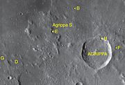 Agrippa and its satellite craters.