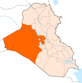 Harta provinciei Al-Anbar în cadrul Irakului