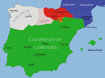 Islamic rule: Map of al-Andalus and the Iberian Christian Kingdoms c. 1000