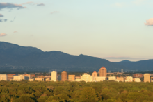 Albuquerque skyline with the Sandia Mountains in the distance Alb Skyline.png