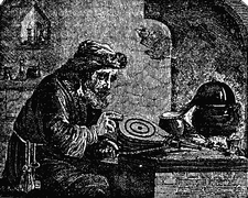 An alchemist, from the 1841/1852 editions of Extraordinary Popular Delusions. Alchemist.png