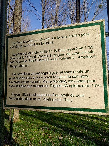 File:Amplepuis - Panneau historique pont Mondet (avril 2019).jpg