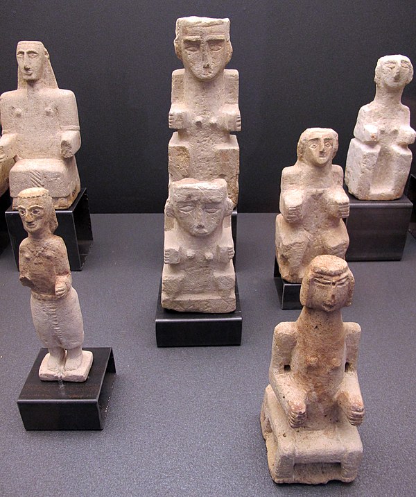 Alabaster votive figurines from Yemen, now in the National Museum of Oriental Art, Rome