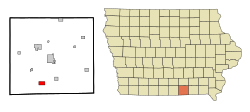 Appanoose County Iowa Incorporated and Unincorporated areas Cincinnati Highlighted.svg