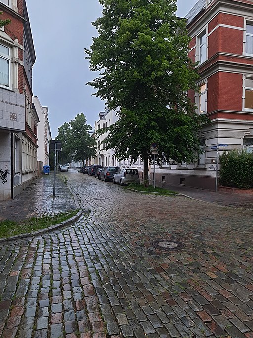 Augustastraße, Neumünster-Stadtmitte; Blick Richtung Moltkestraße