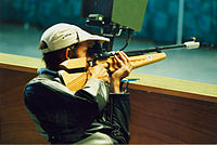 Ashley Adams shooting at the 1996 Atlanta Paralympic Games Australian paralympic shooter, Ashley Adams shoots.jpg