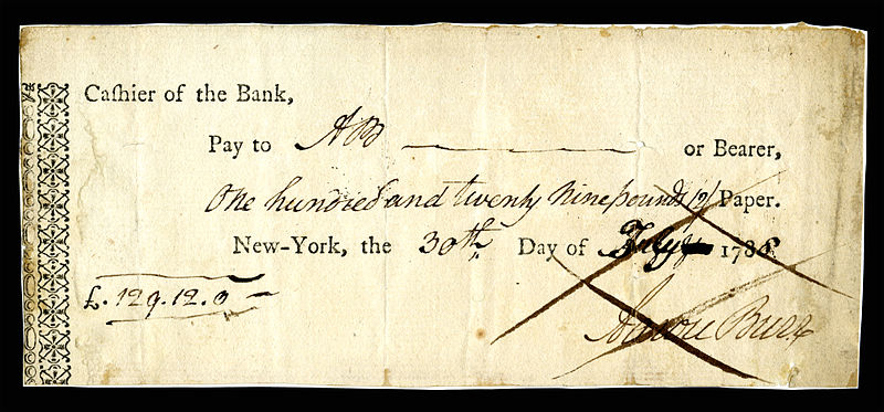 File:BURR, Aaron (signed check).jpg